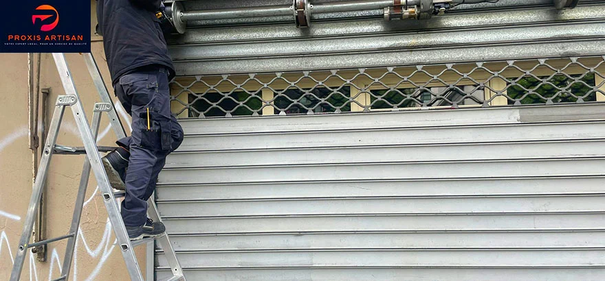Rideau métallique coincé à paris 20ème